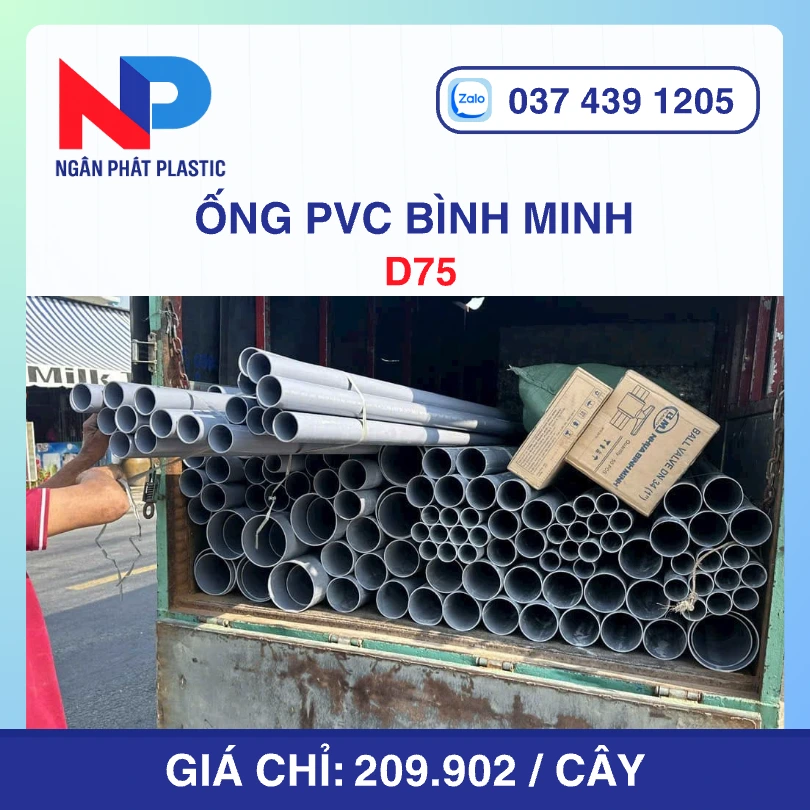 Ống Nhựa uPVC D75 Bình Minh